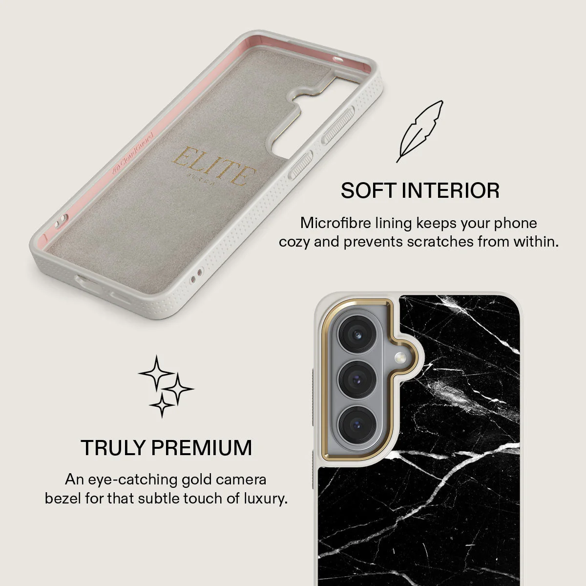 Noir Origin - Black Marble Samsung Galaxy S26 Plus Case - Image 31