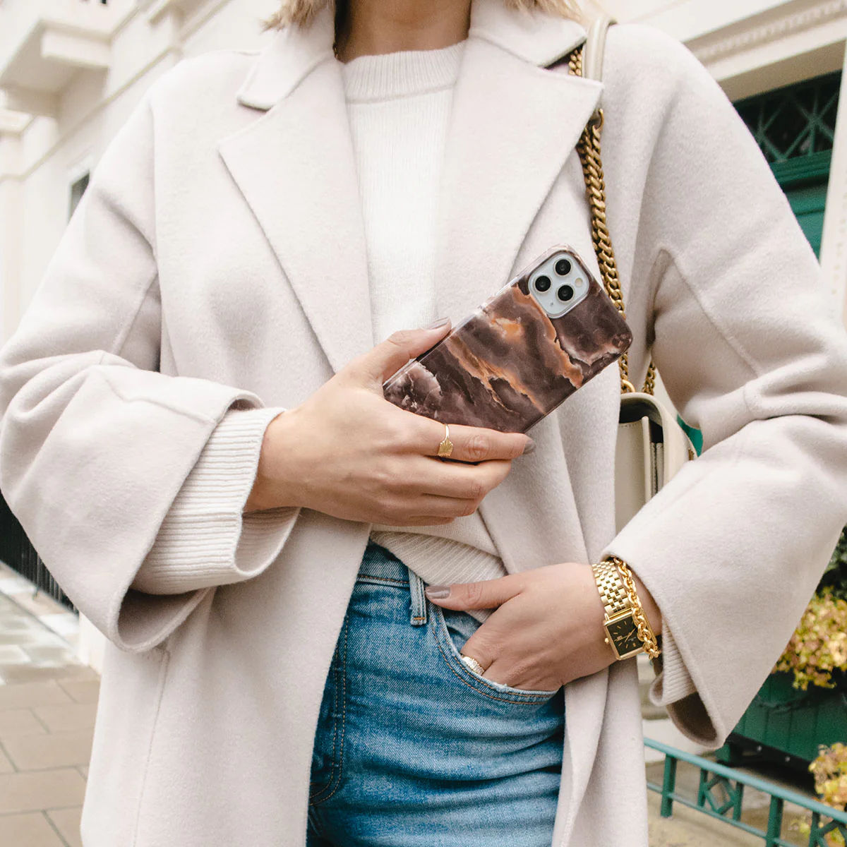 Fire Wood - Brown Marble Samsung Galaxy A57 5G Case - Image 11