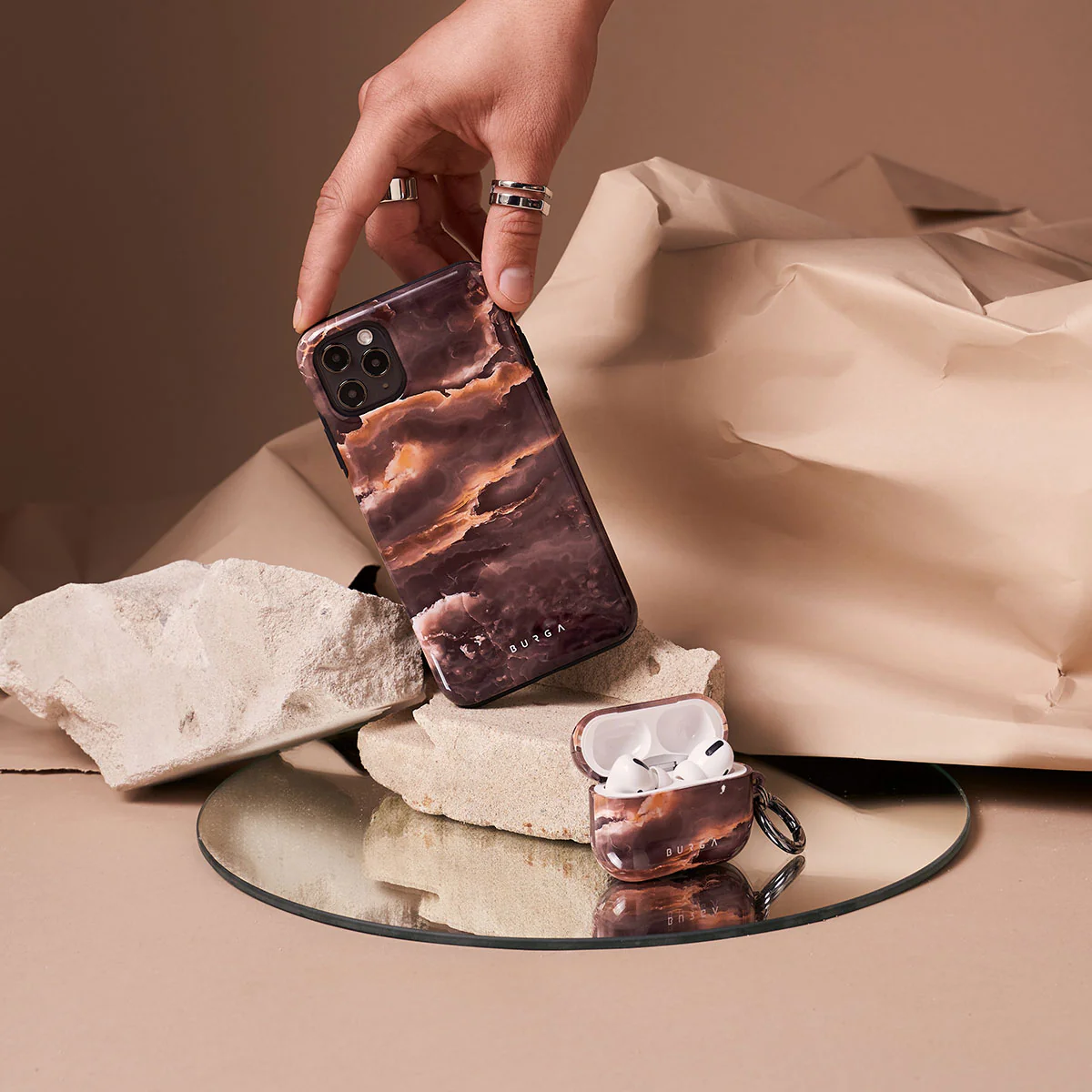 Fire Wood - Brown Marble Samsung Galaxy A57 5G Case - Image 9