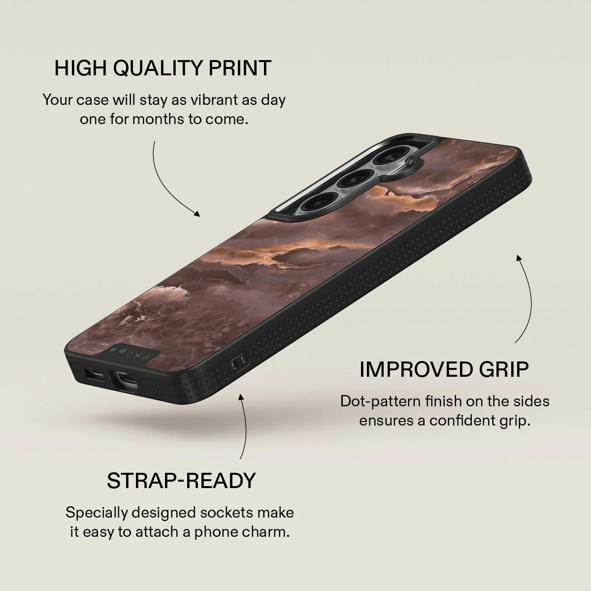 Fire Wood - Brown Marble Samsung Galaxy S26 Plus Case - Image 16
