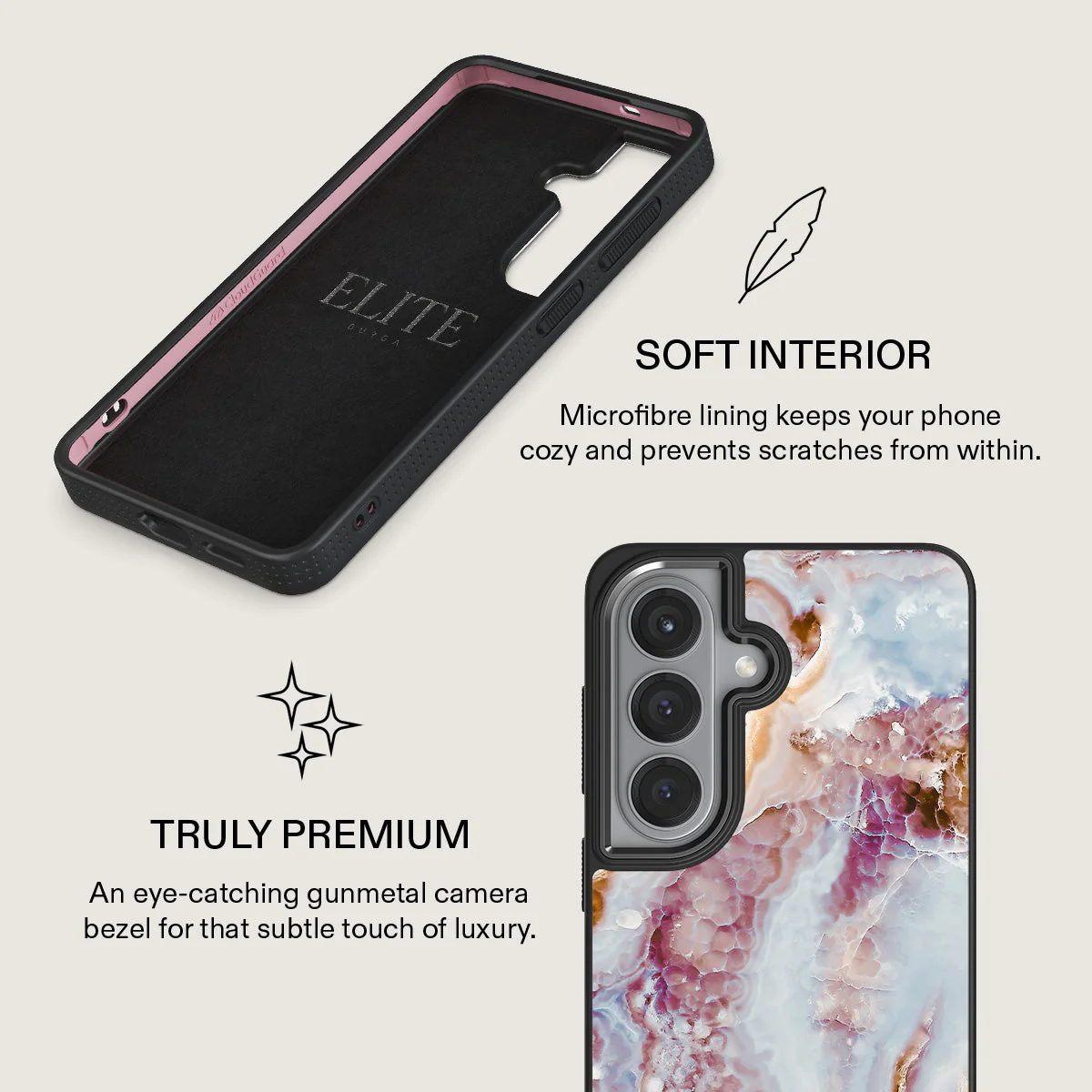 Frozen Leaves - Cute Marble Samsung Galaxy S26 Case - Image 17