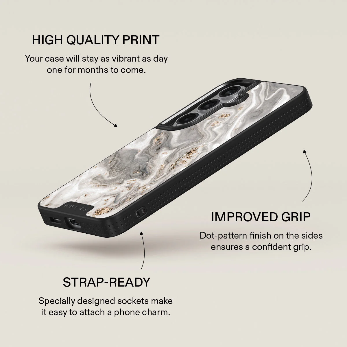 Snowstorm - Grey Marble Samsung Galaxy S26 Case - Image 16