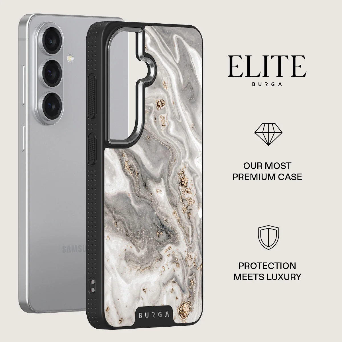 Snowstorm - Grey Marble Samsung Galaxy S26 Case - Image 20