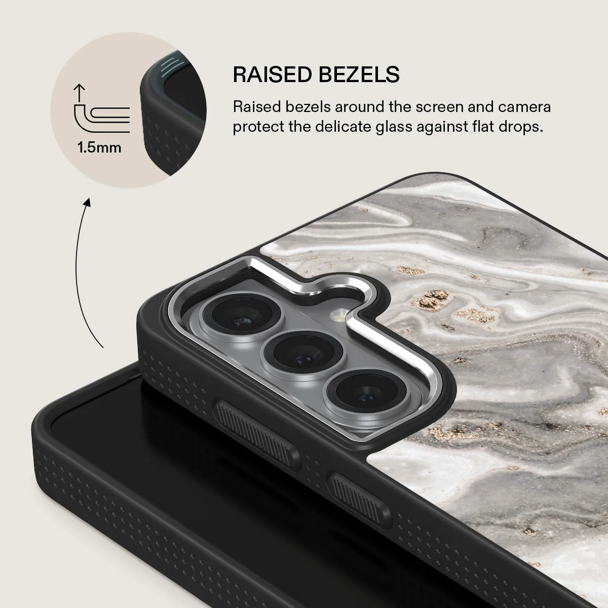 Snowstorm - Grey Marble Samsung Galaxy S26 Case - Image 22