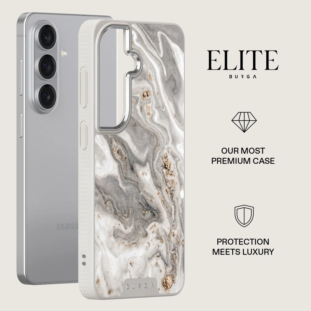 Snowstorm - Grey Marble Samsung Galaxy S26 Case - Image 34