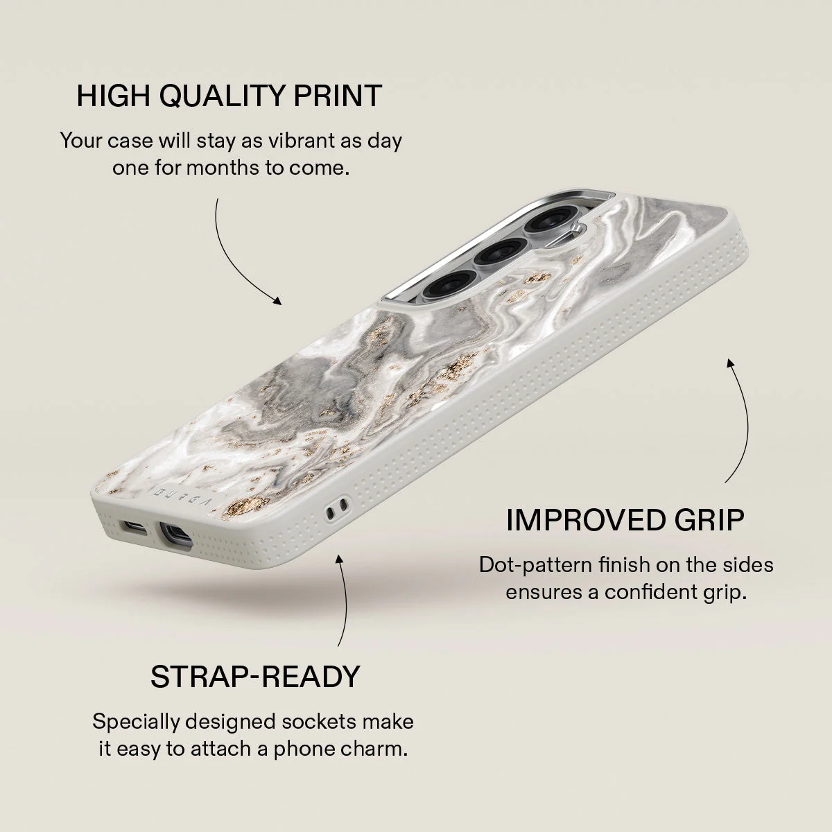 Snowstorm - Grey Marble Samsung Galaxy S26 Case - Image 37