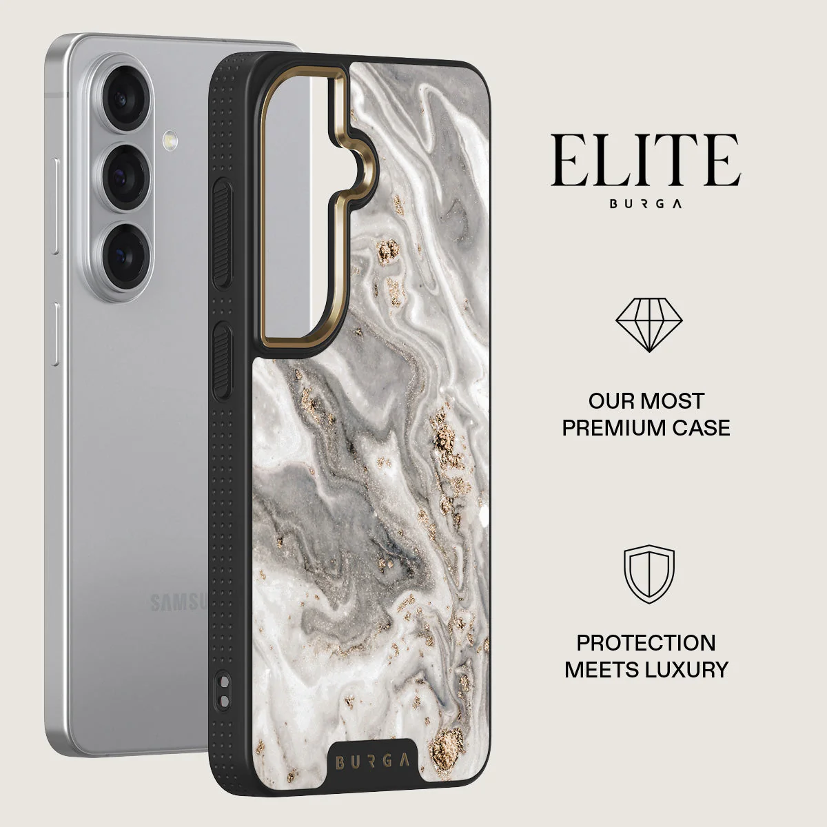 Snowstorm - Grey Marble Samsung Galaxy S26 Plus Case - Image 6