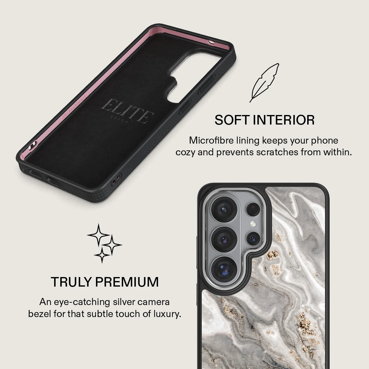 Snowstorm - Grey Marble Samsung Galaxy S26 Ultra Case - Image 24