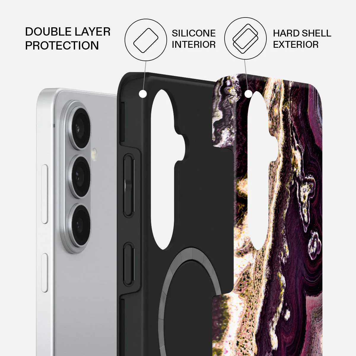 Purple Skies - Marble Samsung Galaxy S26 Plus Case - Image 2
