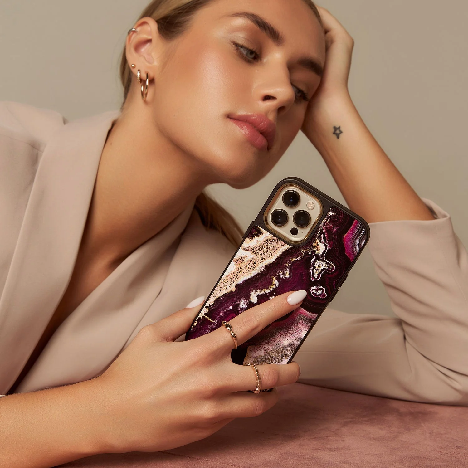Purple Skies - Marble Samsung Galaxy S26 Plus Case - Image 47