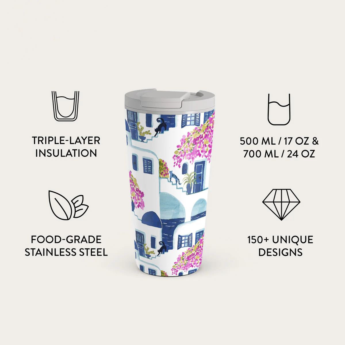 Santorini - Travel Mug - Image 7
