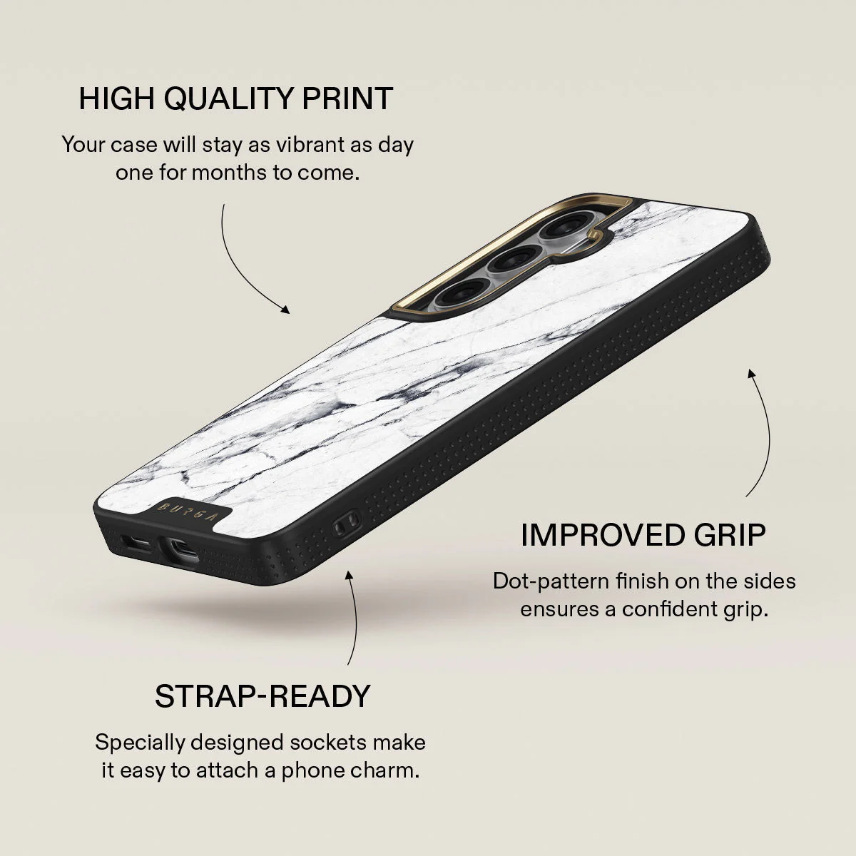 Satin White - Marble Samsung Galaxy S26 Case - Image 9