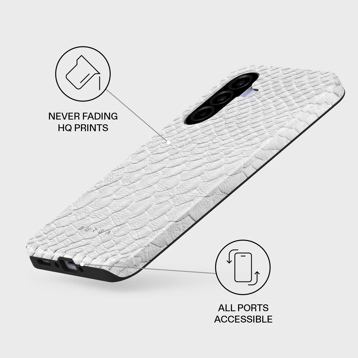 Glacial Desert - White Snakeskin Samsung Galaxy A37 5G Case - Image 3