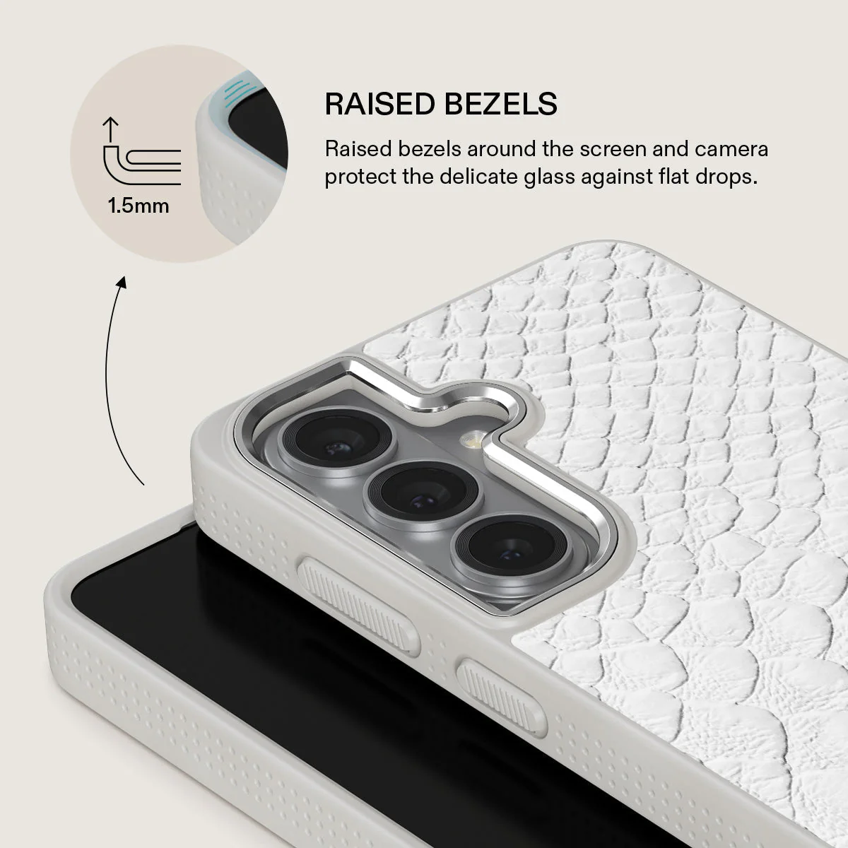 Glacial Desert - White Snakeskin Samsung Galaxy S26 Case - Image 36