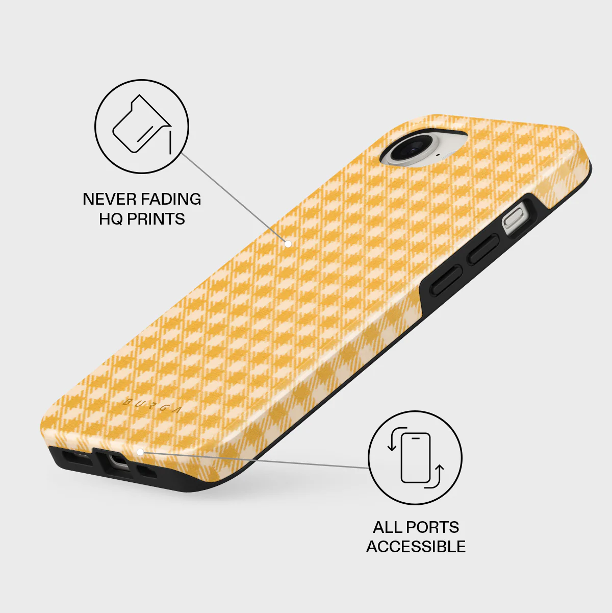 Tuscan Sun - Yellow Plaid iPhone 17e Case - Image 3