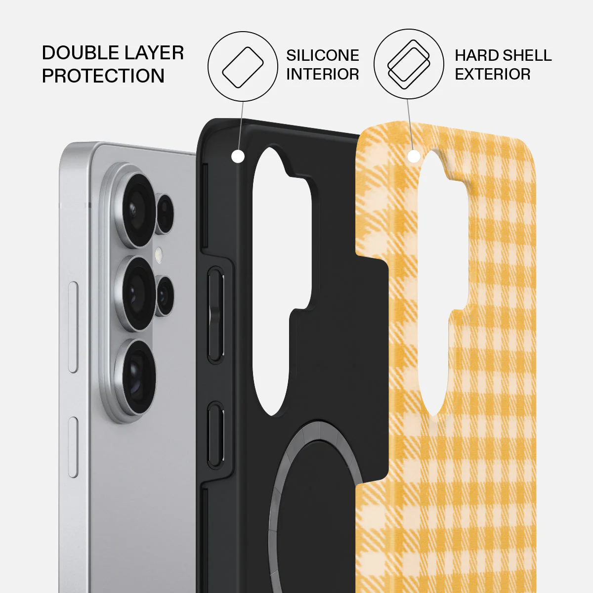 Tuscan Sun - Yellow Plaid Samsung Galaxy S26 Ultra Case - Image 2